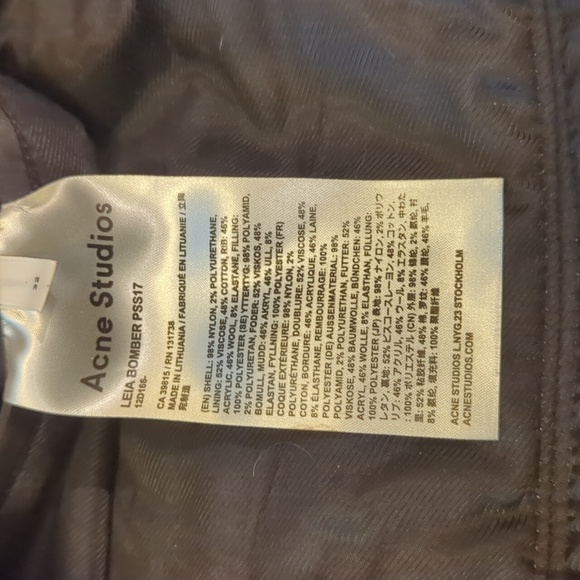 Acne Studios Black Bomber Jacket 32 - Picture 5 of 6